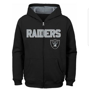 Oakland Raiders Kids Zip Up Hoodie Size 6-7